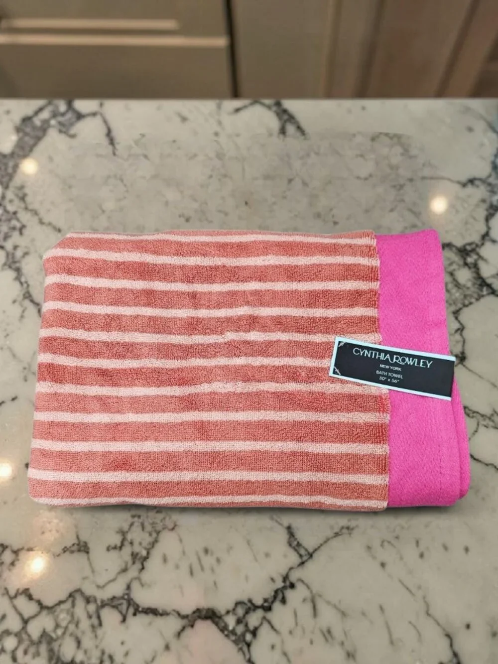 Cynthia Rowley New York Cotton Striped Bath Towel New 30